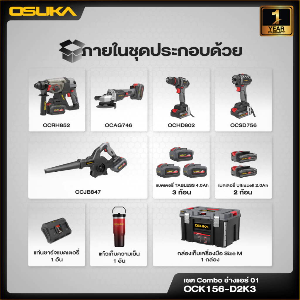 OSUKA เซ็ทช่างแอร์ OCK156-D2K3 ถึงเป็นชุดเครื่องมือที่คุ้มค่าที่สุดสำหรับช่างแอร์